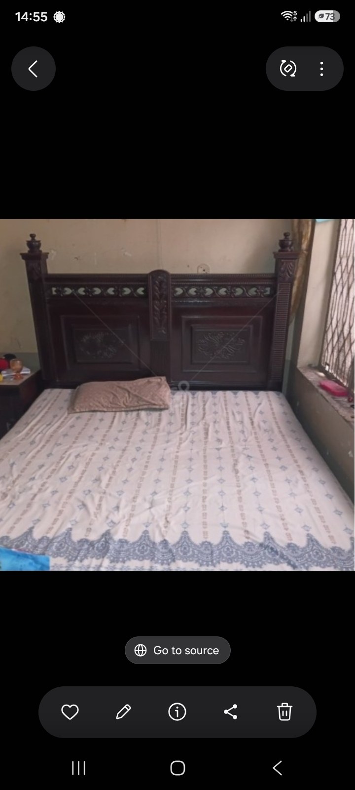 King size wooden bed with master molty foam mattress